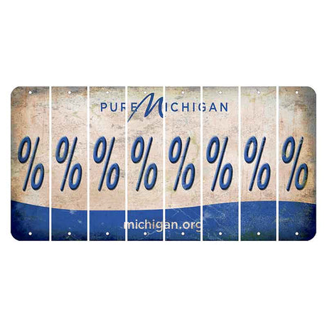 Michigan.org Cut License Plate Strips (Set of 8) Percent Sign