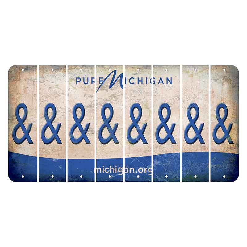 Michigan.org Cut License Plate Strips (Set of 8) And Sign