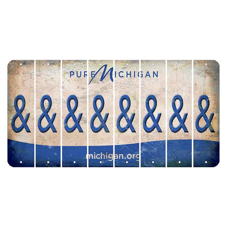 Michigan.org Cut License Plate Strips (Set of 8) And Sign