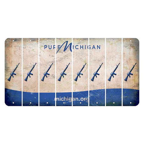 Michigan.org Cut License Plate Strips (Set of 8) Rifle