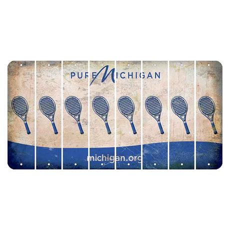 Michigan.org Cut License Plate Strips (Set of 8) Tennis Racket