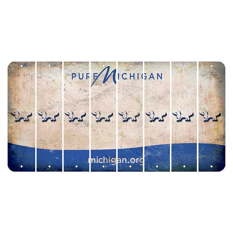 Michigan.org Cut License Plate Strips (Set of 8) Dog