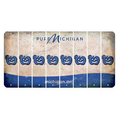 Michigan.org Cut License Plate Strips (Set of 8) Pumpkin