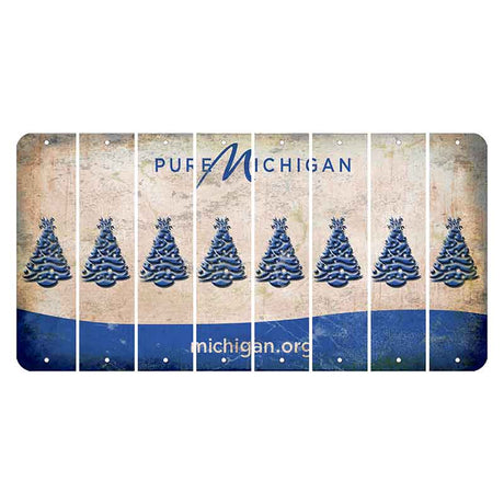 Michigan.org Cut License Plate Strips (Set of 8) Christmas Tree