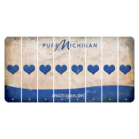 Michigan.org Cut License Plate Strips (Set of 8) Heart