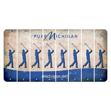 Michigan.org Cut License Plate Strips (Set of 8) Male Golfer