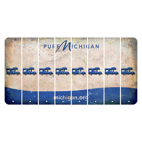 Michigan.org Cut License Plate Strips (Set of 8) Camper