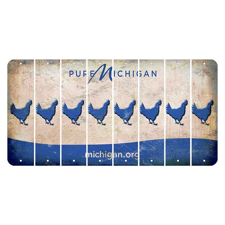 Michigan.org Cut License Plate Strips (Set of 8) Chicken