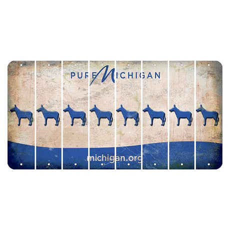 Michigan.org Cut License Plate Strips (Set of 8) Donkey