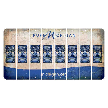 Michigan.org Cut License Plate Strips (Set of 8) Tiki