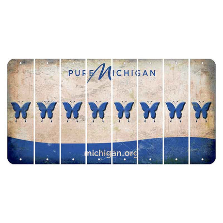 Michigan.org Cut License Plate Strips (Set of 8) Butterfly