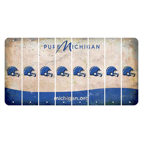 Michigan.org Cut License Plate Strips (Set of 8) Football Helmet