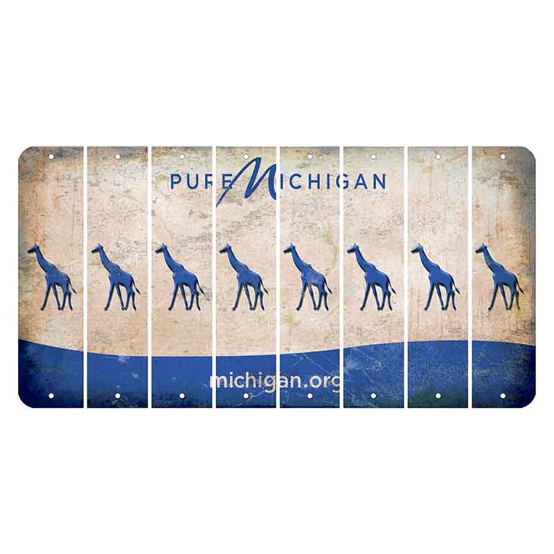 Michigan.org Cut License Plate Strips (Set of 8) Giraffe