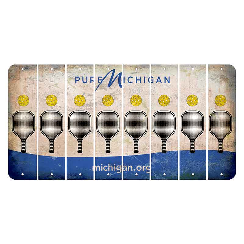 Michigan.org Cut License Plate Strips (Set of 8) Pickleball