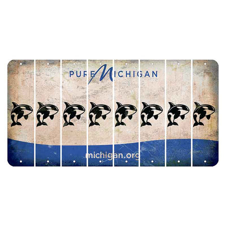 Michigan.org Cut License Plate Strips (Set of 8) Whale