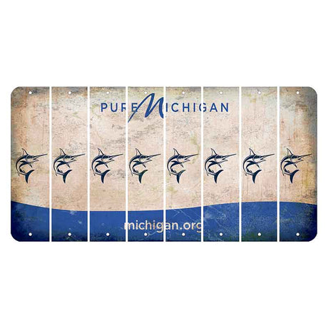 Michigan.org Cut License Plate Strips (Set of 8) Swordfish