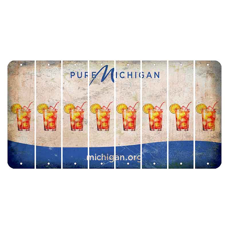 Michigan.org Cut License Plate Strips (Set of 8) Cocktail