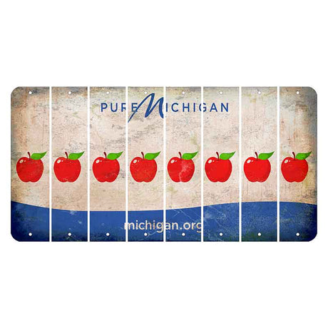 Michigan.org Cut License Plate Strips (Set of 8) Apple