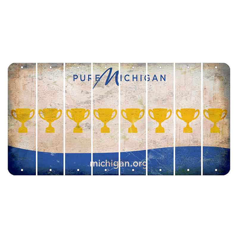 Michigan.org Cut License Plate Strips (Set of 8) Trophy