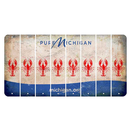 Michigan.org Cut License Plate Strips (Set of 8) Lobster