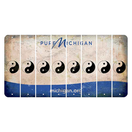 Michigan.org Cut License Plate Strips (Set of 8) Yin Yang