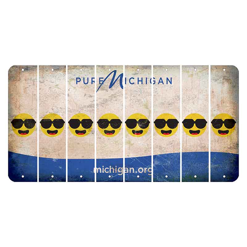 Michigan.org Cut License Plate Strips (Set of 8) Emoji - Shades