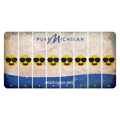 Michigan.org Cut License Plate Strips (Set of 8) Emoji - Shades