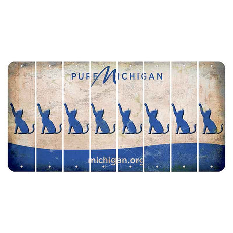 Michigan.org Cut License Plate Strips (Set of 8) Cat