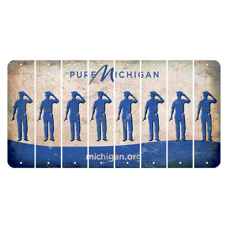 Michigan.org Cut License Plate Strips (Set of 8) Police Officer