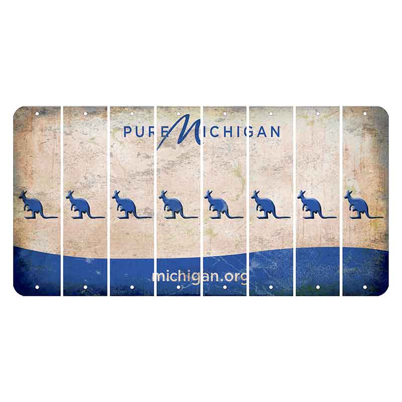 Michigan.org Cut License Plate Strips (Set of 8) Kangaroo