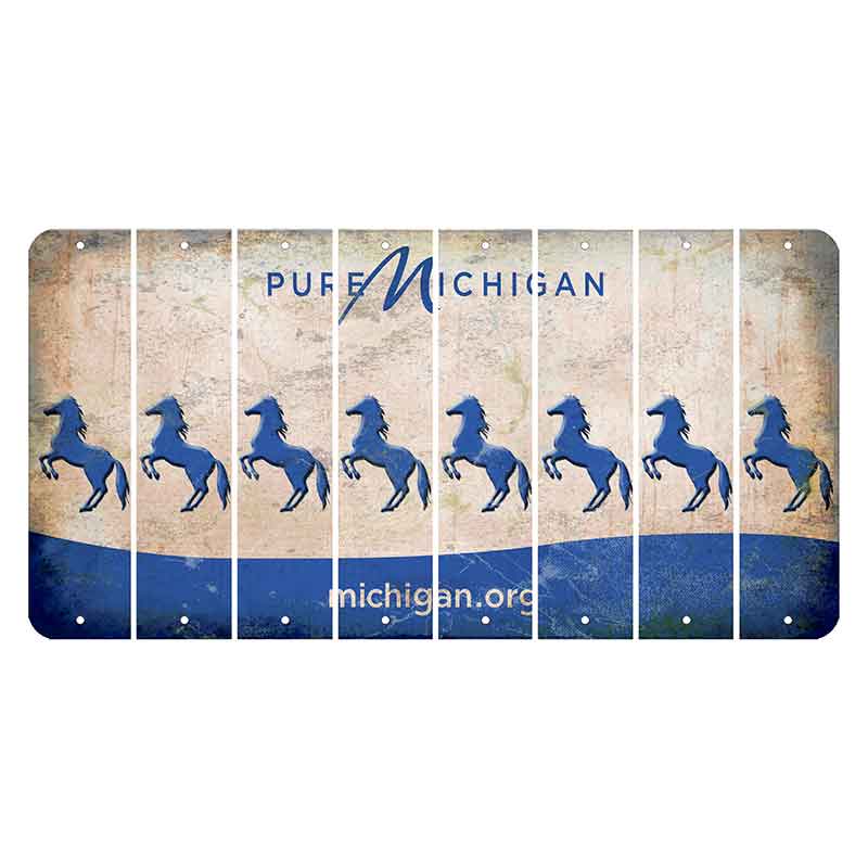 Michigan.org Cut License Plate Strips (Set of 8) Horse