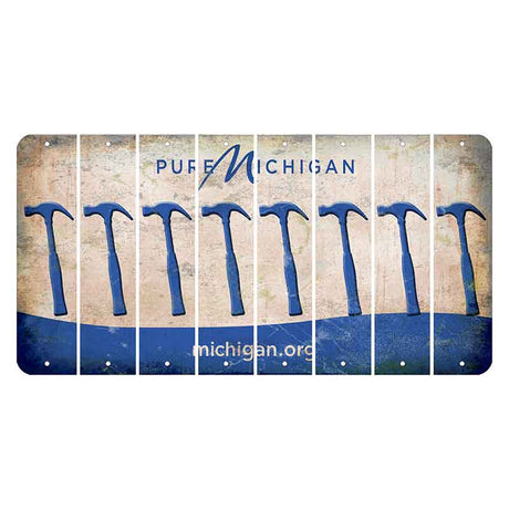 Michigan.org Cut License Plate Strips (Set of 8) Hammer