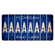 Michigan Blue Great Lakes Cut License Plate Strips (Set of 8) A