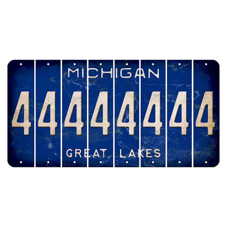 Michigan Blue Great Lakes Cut License Plate Strips (Set of 8) 4