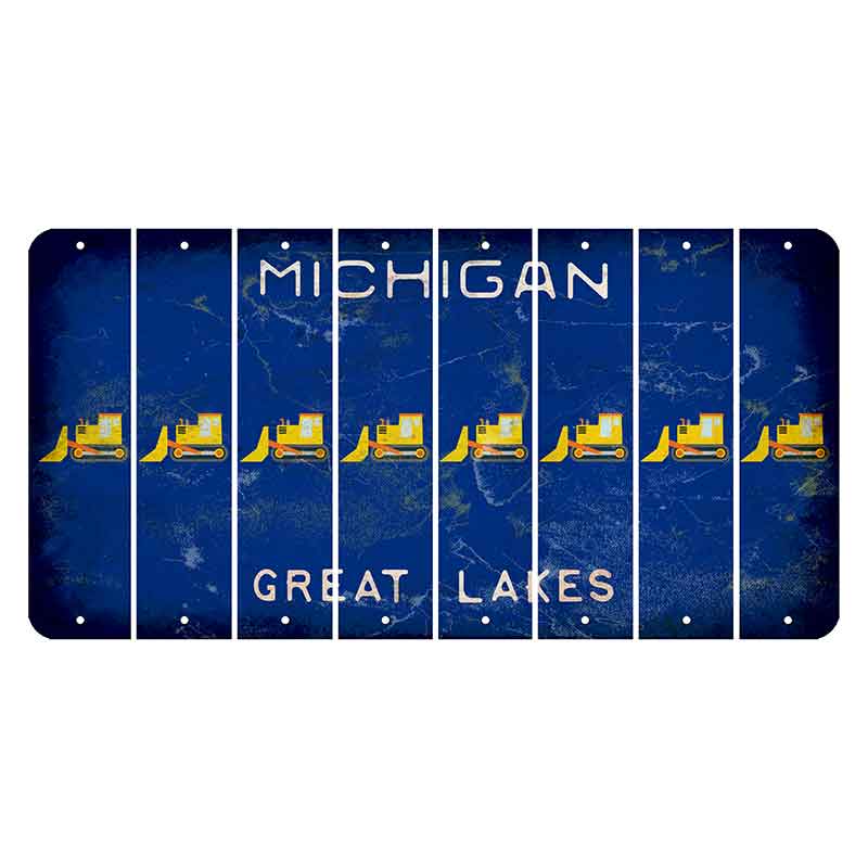 Michigan Blue Great Lakes Cut License Plate Strips (Set of 8) Dozer