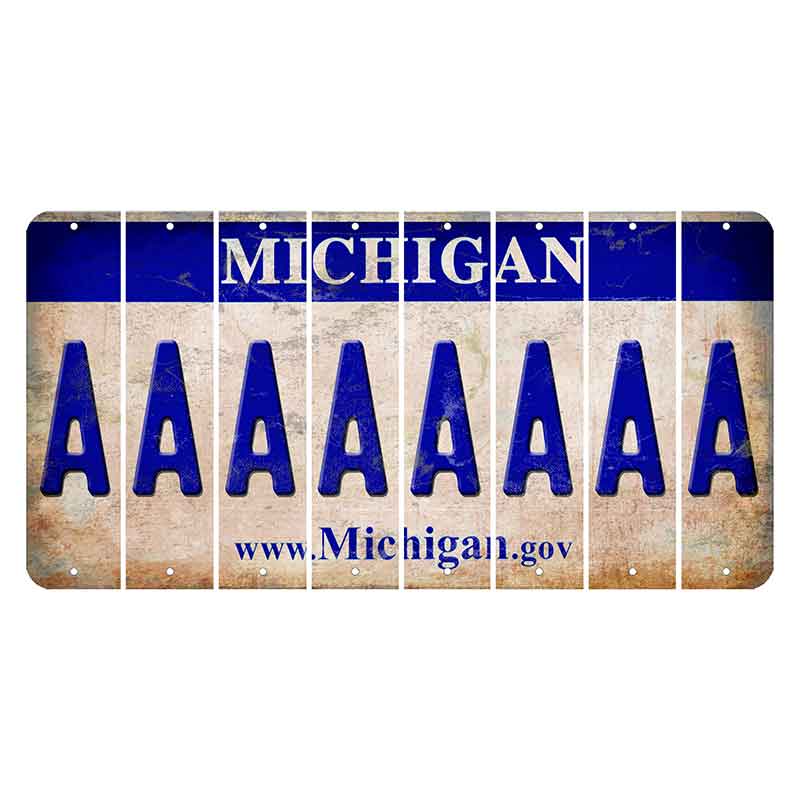 Michigan.gov Cut License Plate Strips (Set of 8) A