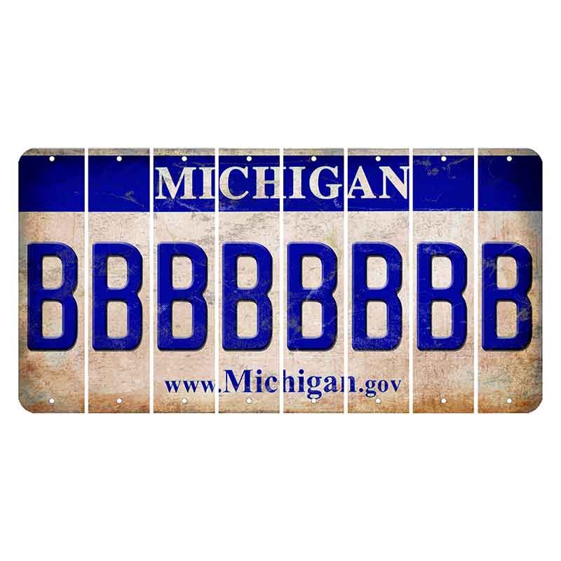 Michigan.gov Cut License Plate Strips (Set of 8) B