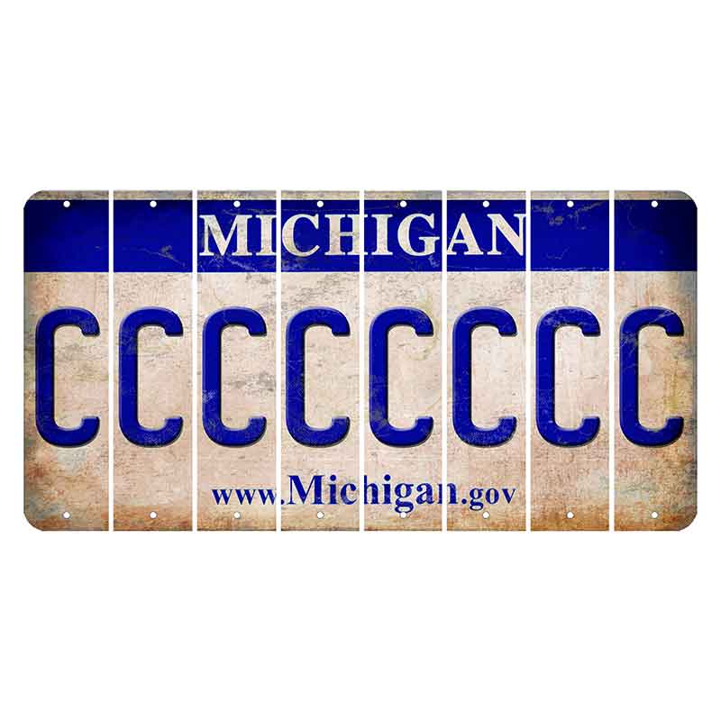 Michigan.gov Cut License Plate Strips (Set of 8) C