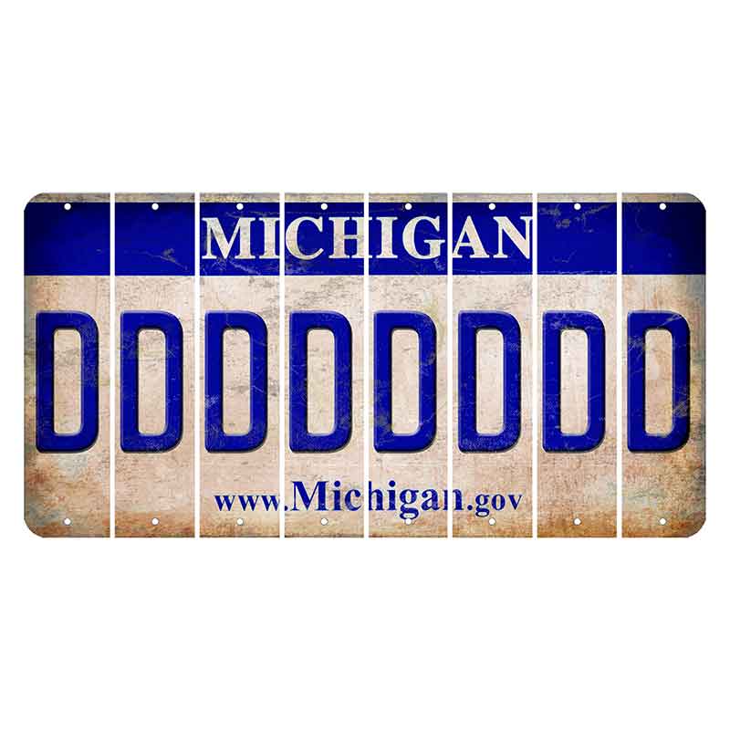 Michigan.gov Cut License Plate Strips (Set of 8) D