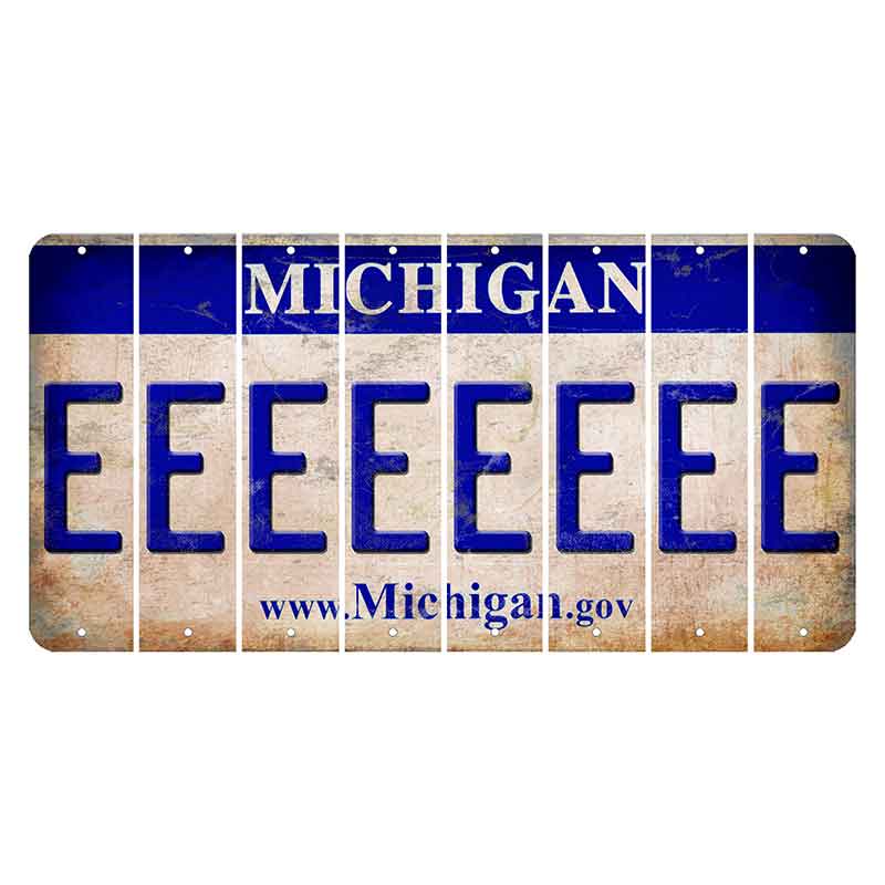 Michigan.gov Cut License Plate Strips (Set of 8) E