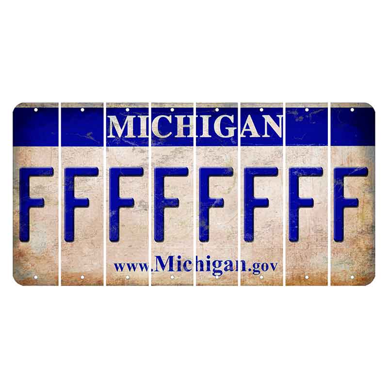 Michigan.gov Cut License Plate Strips (Set of 8) F