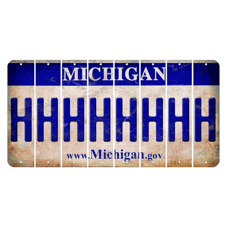 Michigan.gov Cut License Plate Strips (Set of 8) H