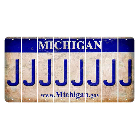 Michigan.gov Cut License Plate Strips (Set of 8) J