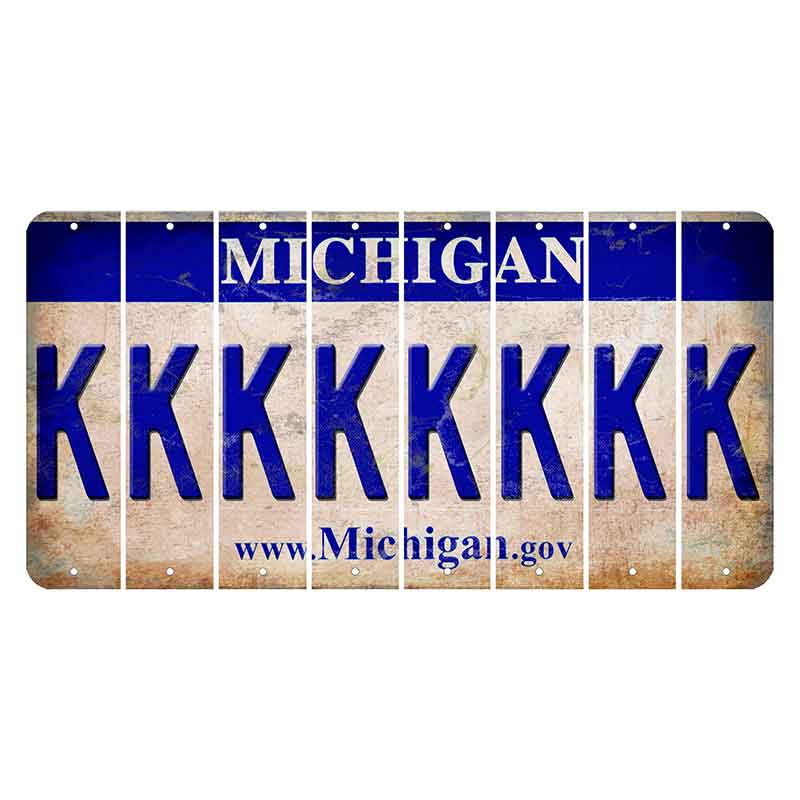 Michigan.gov Cut License Plate Strips (Set of 8) K