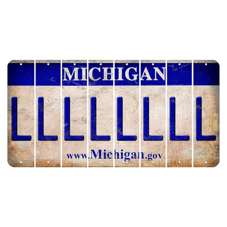 Michigan.gov Cut License Plate Strips (Set of 8) L