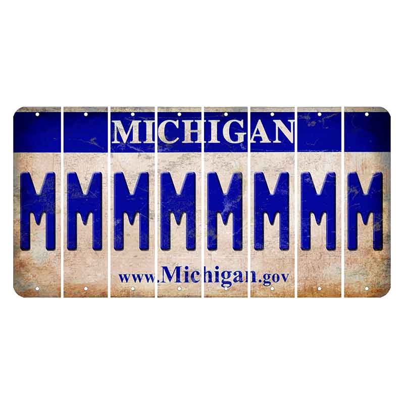 Michigan.gov Cut License Plate Strips (Set of 8) M