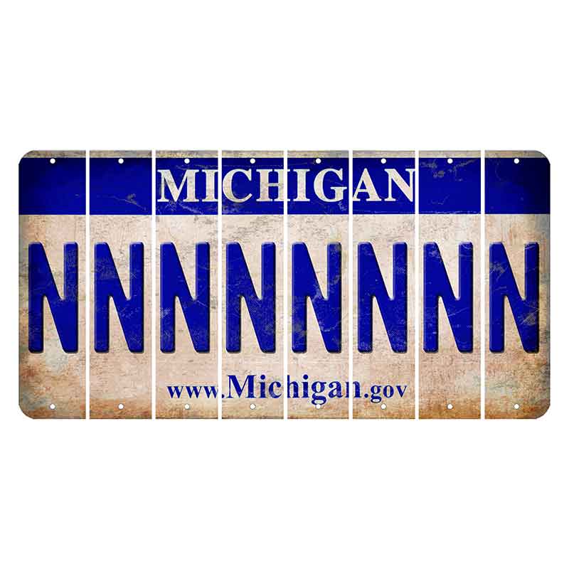 Michigan.gov Cut License Plate Strips (Set of 8) N