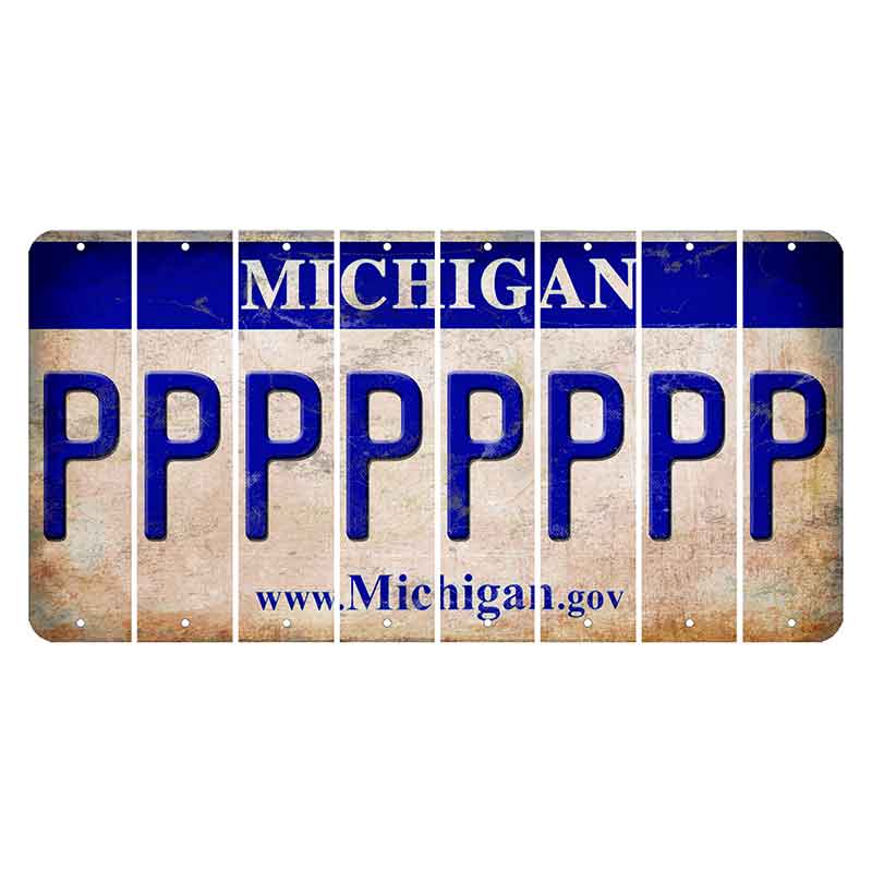 Michigan.gov Cut License Plate Strips (Set of 8) P