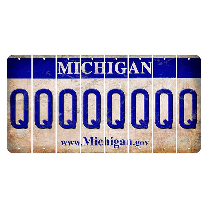 Michigan.gov Cut License Plate Strips (Set of 8) Q