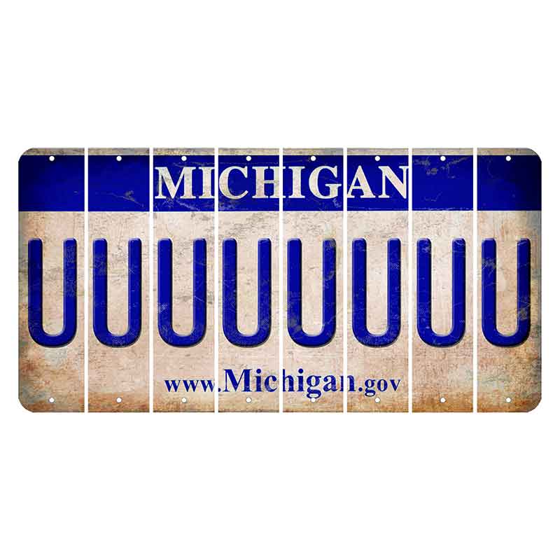 Michigan.gov Cut License Plate Strips (Set of 8) U